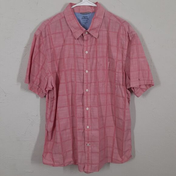 Izod Saltwater Shirt Relaxed Classics Men’s XL Pink Short Sleeve Button Up - Picture 1 of 6